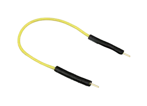 Kabel, 10 cm, 0,8 mm, til breadboard, gul (106012)