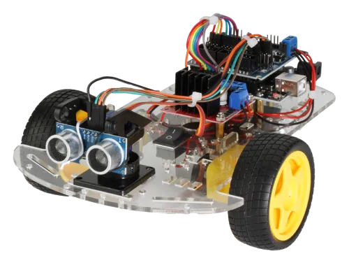 Robotbil med 2 stk. motorer, Uno proces. og komponenter (663910)