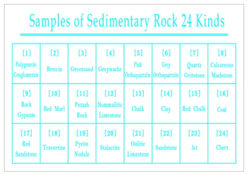 Stensamling, sedimentære, 24 stk, 5 x 4 cm (768031)
