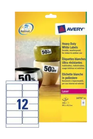 Avery etiketten polyester 99,1x42,3 mm (NL341021)