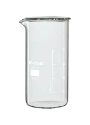 Bægerglas, høj form, 250 mL, Borosil (006830)