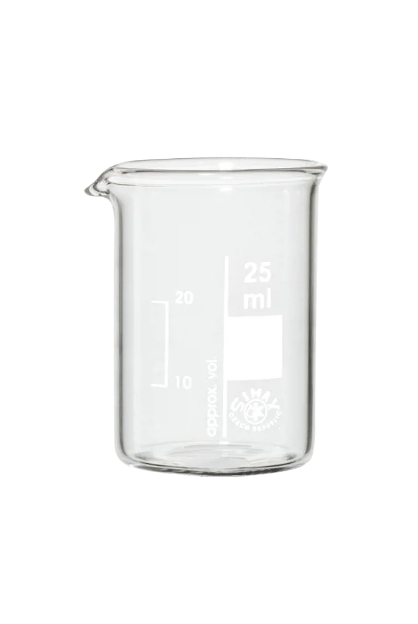 Bægerglas, lav form, 25 mL, Borosil Bægerglas, lav form, 25 mL, Borosil (007400)