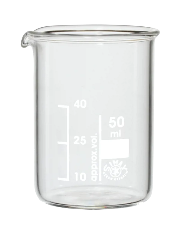 Bægerglas, lav form, 50 mL, Borosil (007410)