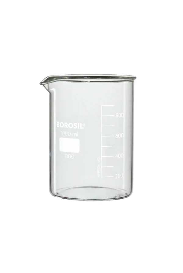 Bægerglas, lav form, 1000 mL, Borosil (007450)