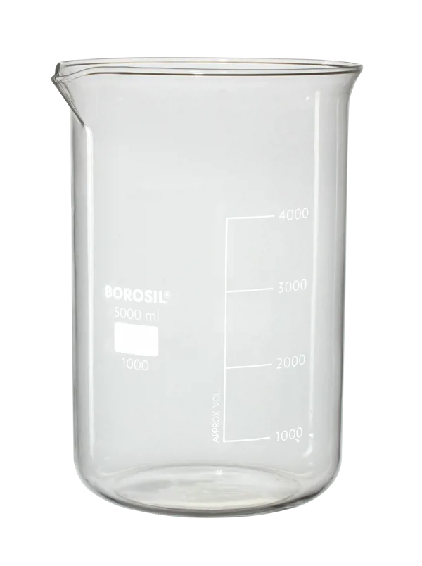 Bekerglas 5000ml laag model, Borosilicaat Bekerglas 5000ml laag model, Borosilicaat (007470)