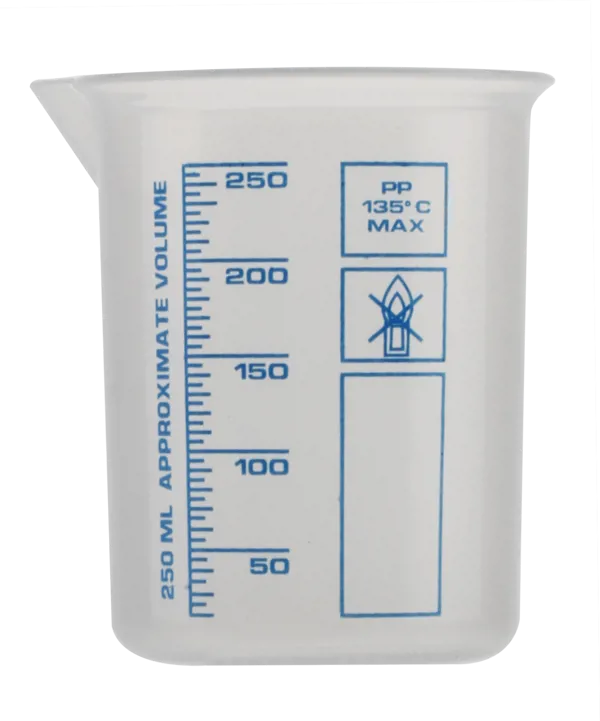 Begerglass i plast, 250 ml lav form Begerglass i plast, 250 ml lav form (007730)