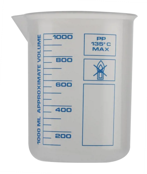 Maatbeker 1000ml polypropyleen, budgetlijn Maatbeker 1000ml polypropyleen, budgetlijn (007760)