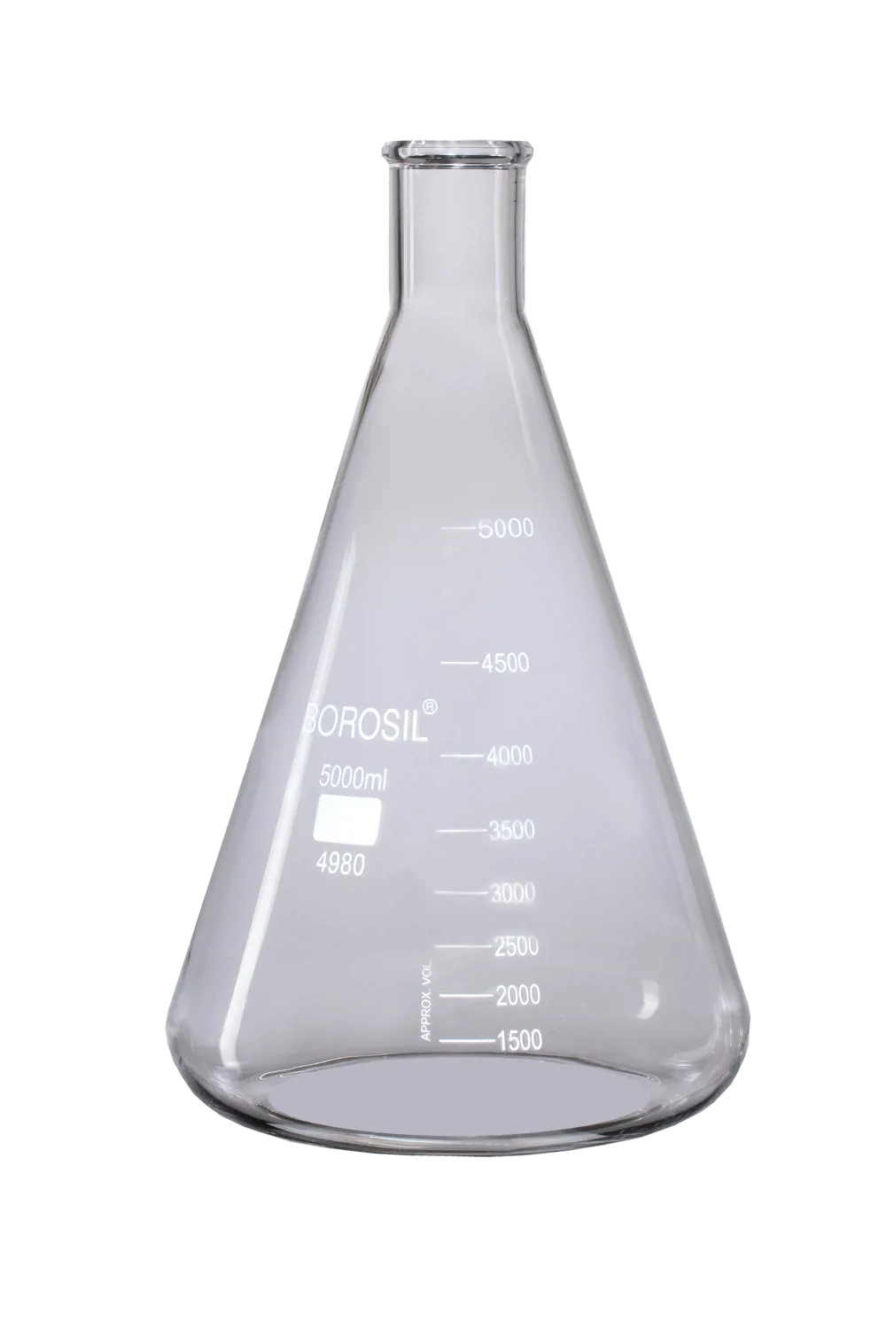 Konisk kolbe, 5000 mL - Laboratorieutstyr av glass - Borosil