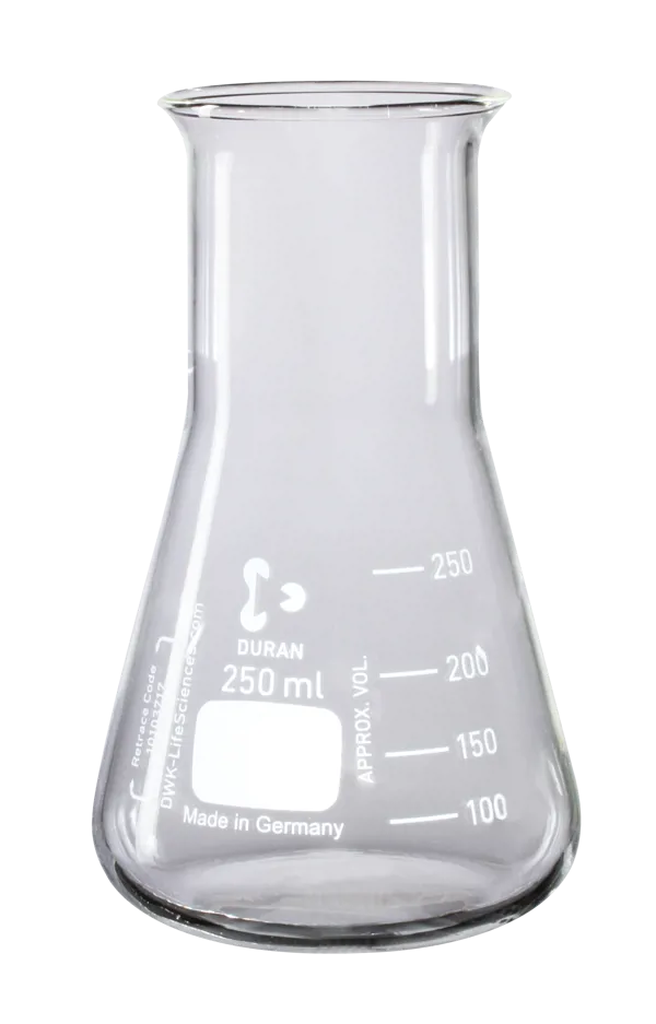 Konisk kolbe, DURAN, bred hals, 250 mL (008100)