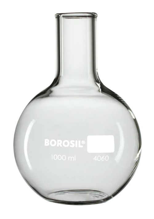 Platbodemkolf 1000ml, Borosilicaat Platbodemkolf 1000ml, Borosilicaat (009430)