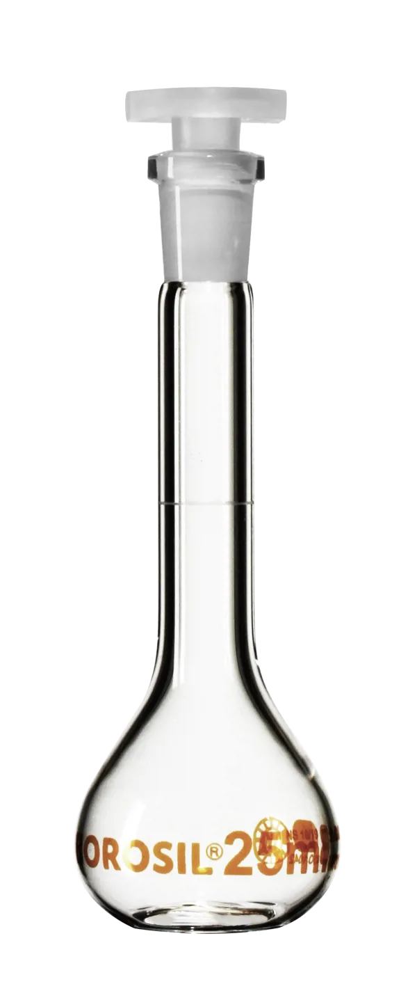 Målekolbe, 25 mL, PP-prop, Borosil, Class B (010690)