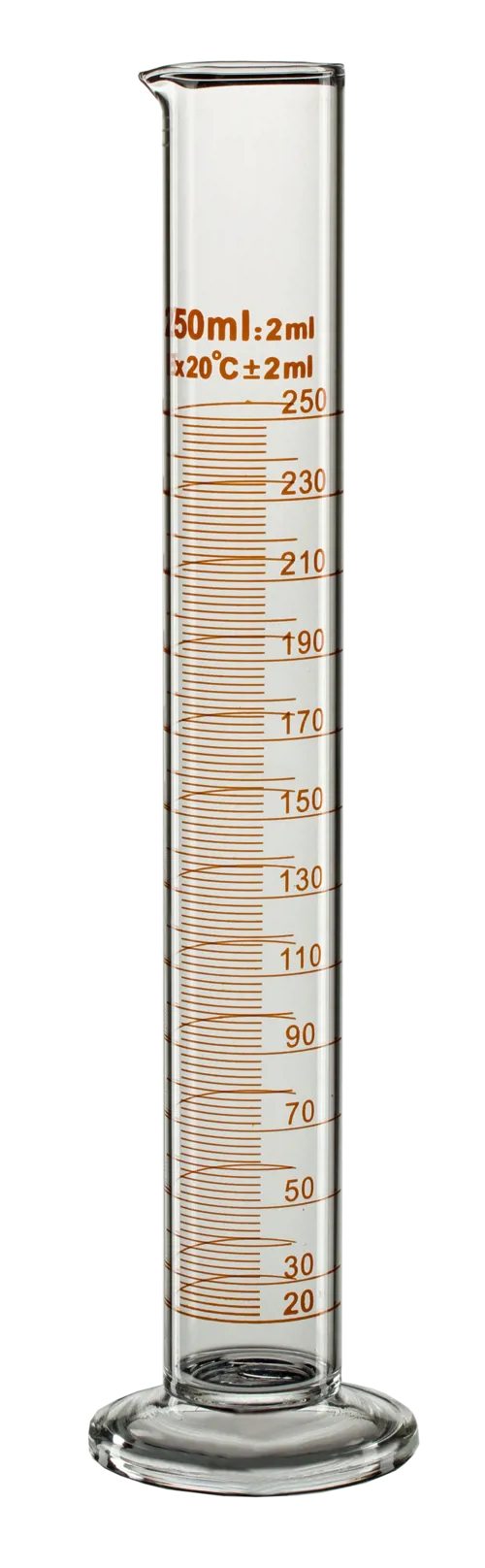 Maatcilinder 250ml hoog model, budgetlijn Maatcilinder 250ml hoog model, budgetlijn (011260)