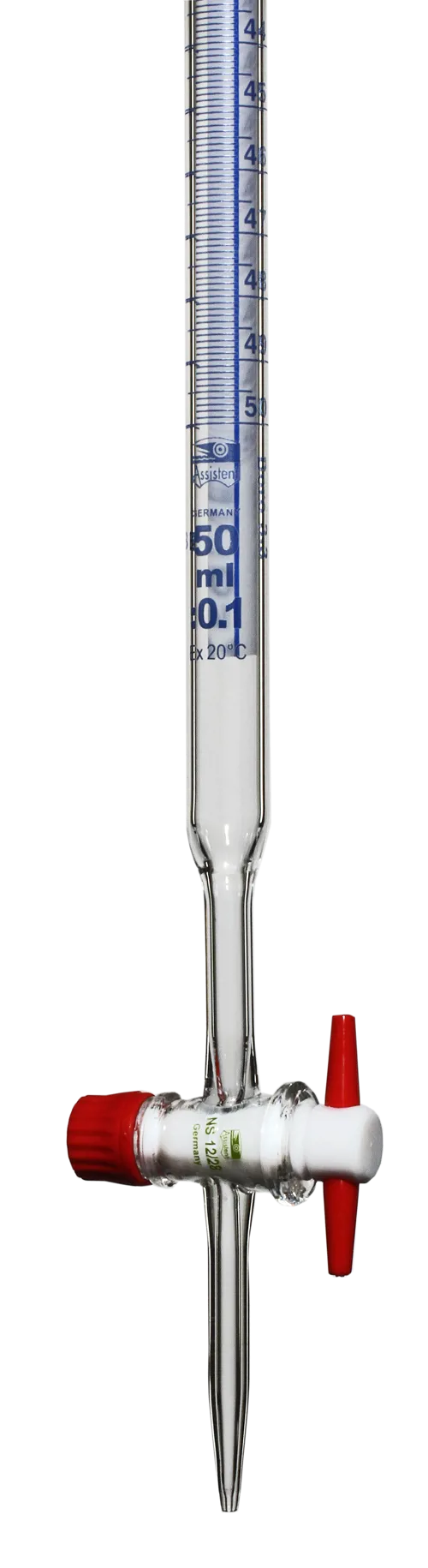 Burette, teflonhane, 0,1 - 50 mL, Schellbach (014861)