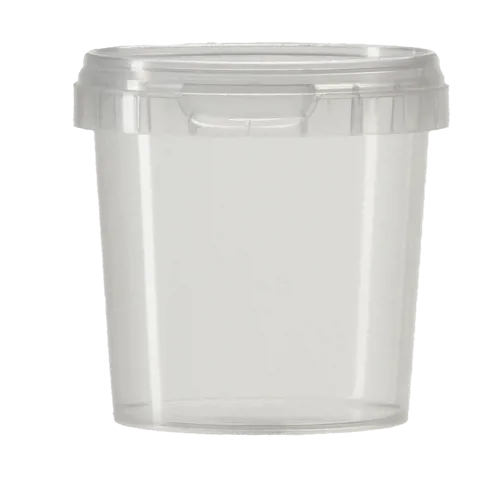 Doorzichtige kunststof pot met klemdeksel 155 ml Doorzichtige kunststof pot met klemdeksel 155 ml (052910)