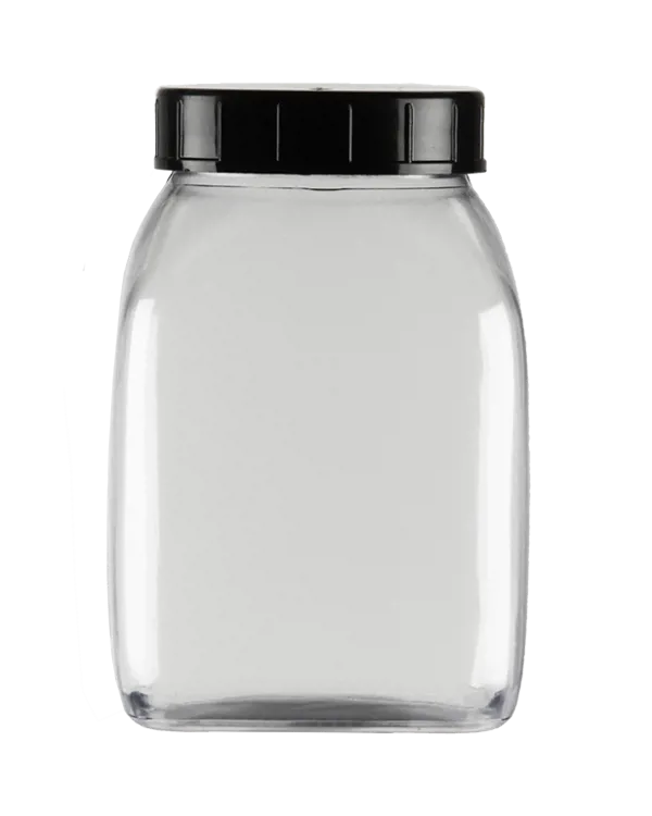 Plastdåse, klar, firkantet, 50 mL, Kautex 310 (053005)