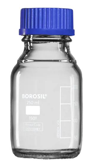 Standflaske, 250 mL, GL45 skruelåg, Borosil (054820)