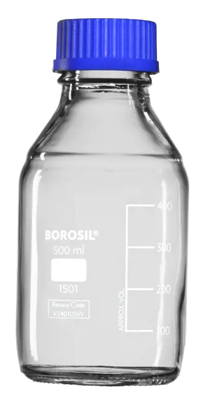 Standflaske, 500 mL, GL45 skruelåg, Borosil (054830)