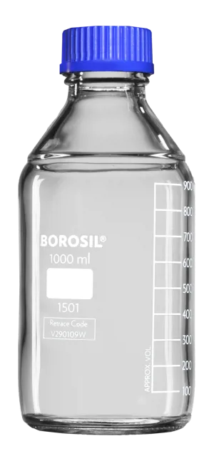 Standflaske, 1000 mL, GL45 skruelåg, Borosil (054840)