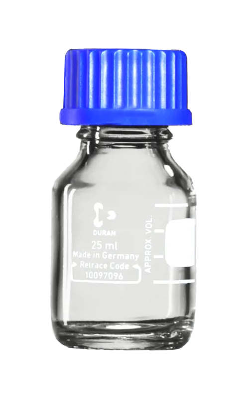 Standflaske, 25 mL, GL25 skruelåg, DURAN (055005)