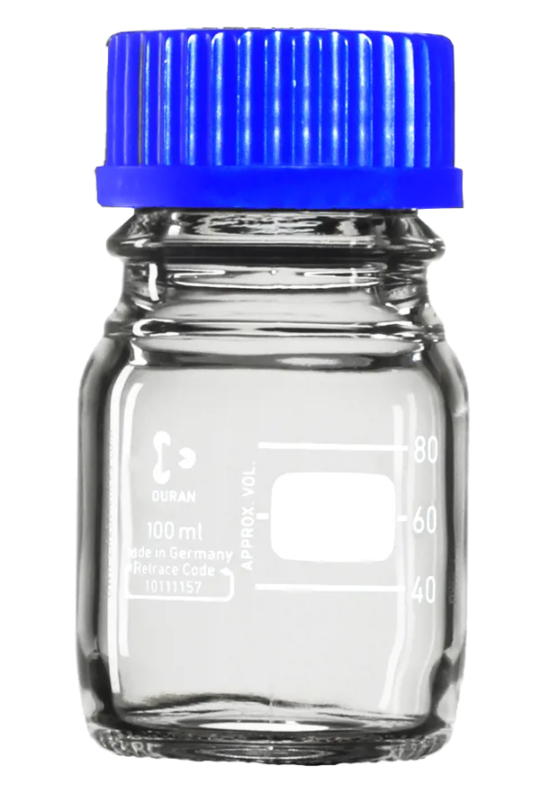 Schroefdop fles 100ml GL45 - Duran glas Schroefdop fles 100ml GL45 - Duran glas (055010)