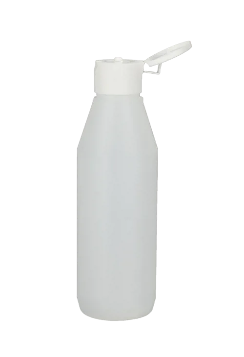 Plastflaske med klaplåg, 250 mL, PE  (055780)