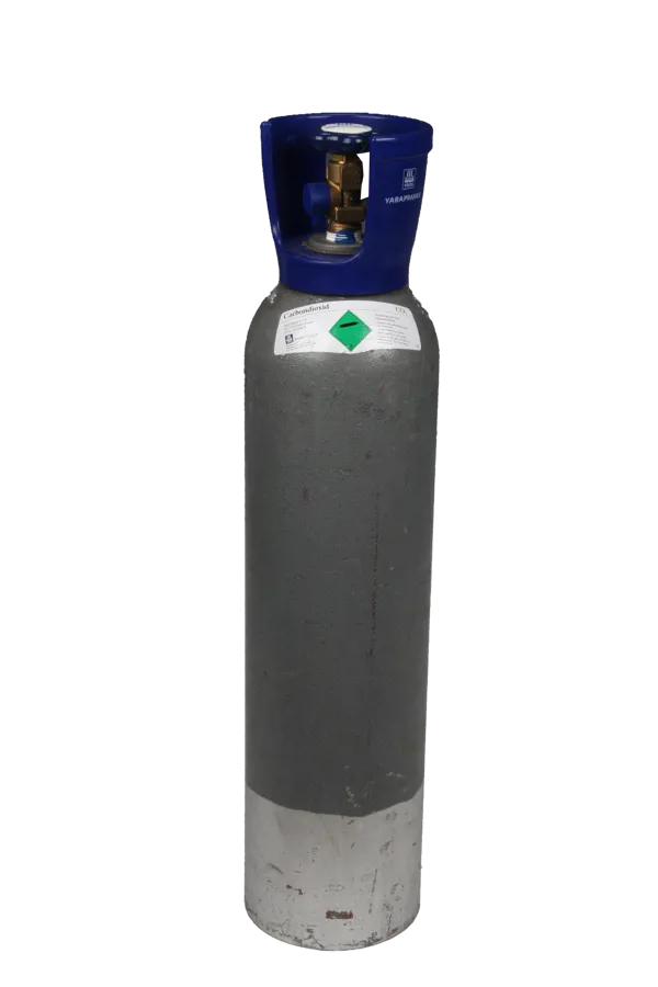 Trykflaske, kulsyre, 6 kg, ca. 60 bar (uden stig
rør)  (072575)