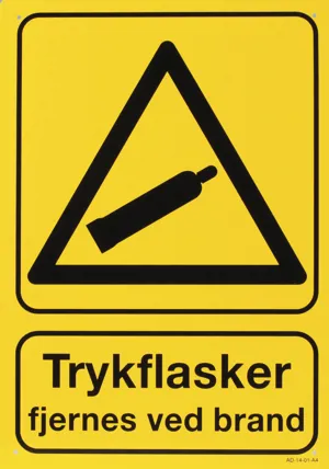 Skilt, trykflasker, plast (088010)