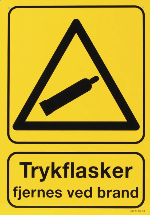 Skilt, trykflasker, plast (088010)