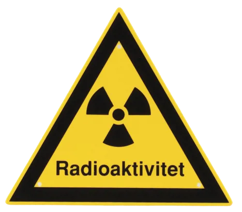 Skilt, radioaktivitet, plast (088050)