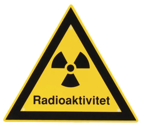 Skilt, radioaktivitet, plast (088050)