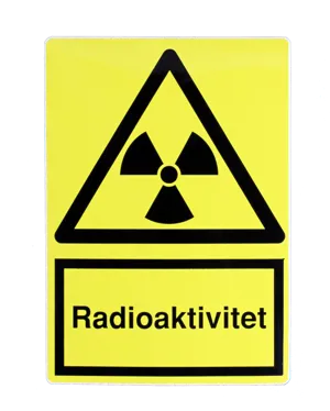 Fareskilt, radioaktivitet, A5, selvklebende  (088061)
