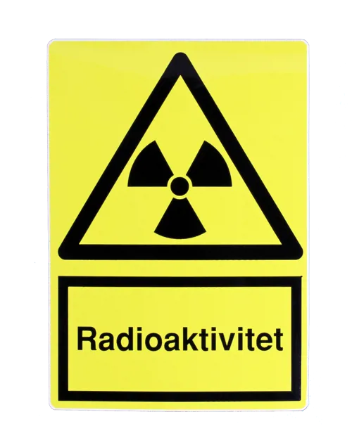 Skylt, Radioaktivitet, A5, självhäftande (088061)