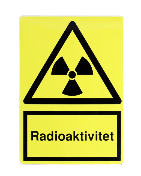 Fareskilt, radioaktivitet, A5, selvklebende  (088061)