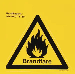 Skilt, brandfare, selvklæbende (088075)