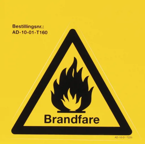 Skylt, brandfara, självhäftande Skylt, brandfara, självhäftande (088075)