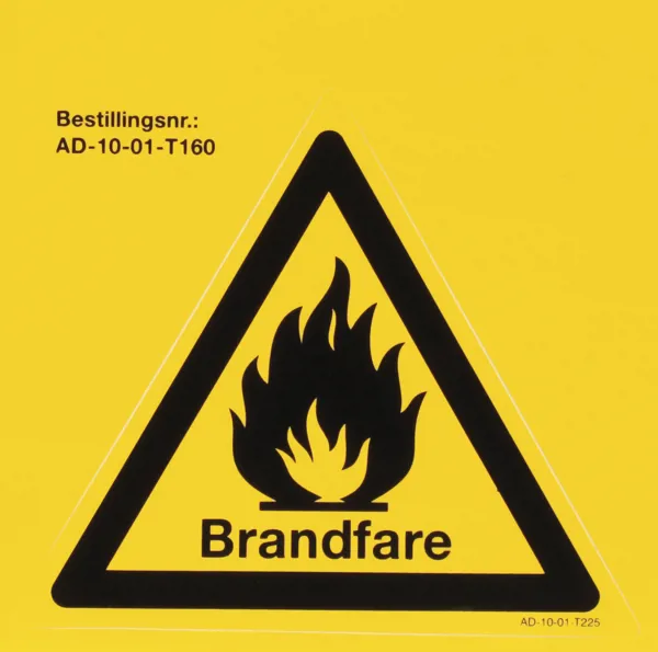 Skilt, brandfare, selvklæbende Skilt, brandfare, selvklæbende (088075)
