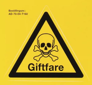 Skilt, giftfare, selvklæbende Skilt, giftfare, selvklæbende (088080)