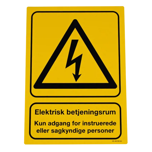 Skilt, elektrisk betjeningsrum, selvklæbende Skilt, elektrisk betjeningsrum, selvklæbende (088095)