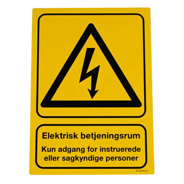 Skilt, elektrisk betjeningsrum, selvklæbende Skilt, elektrisk betjeningsrum, selvklæbende (088095)
