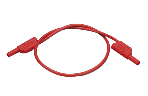 Ledning med sikkerhetsstikk, 50 cm rød (105421)