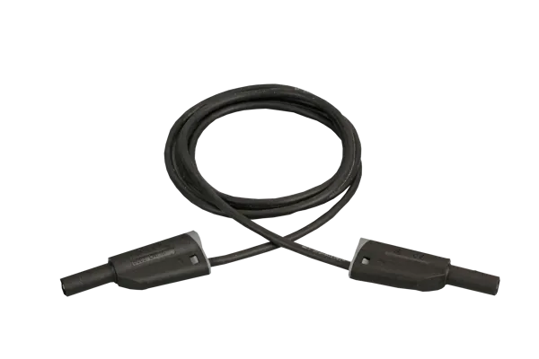 Ledning med sikkerhetsstikk, 1000 V, 100 cm svart (105740)