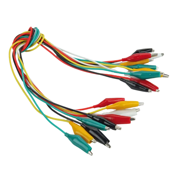 Ledning med krokodilleklips, pk a 10  (106220)