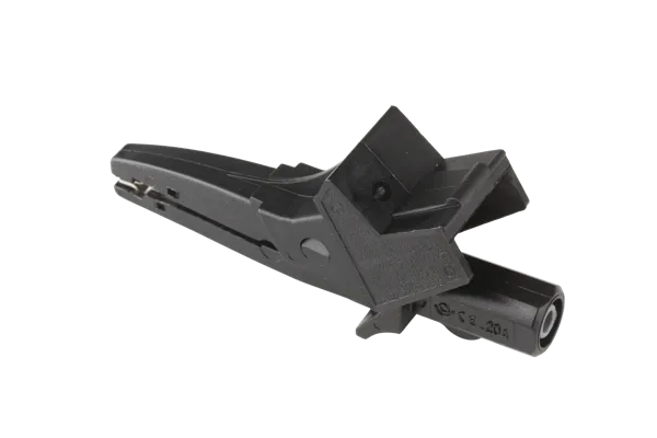 Krokodilleklemme med sikkerhetsbøssing 4 mm svart (109020)