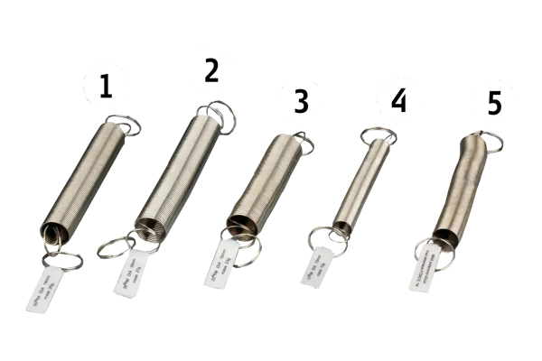 Fjærsett, 5 forskjellige med øyer  (215585)