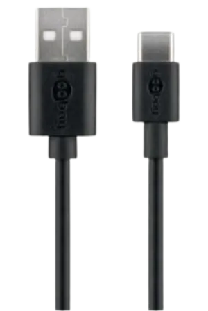 USB 2.0 kabel, A han til USB C han  (398610)