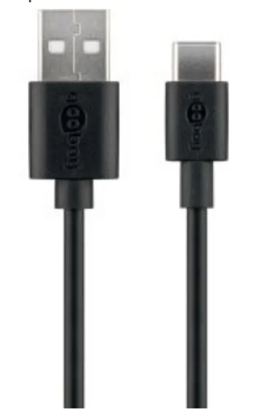 USB 2.0 kabel, A han til USB C han  (398610)