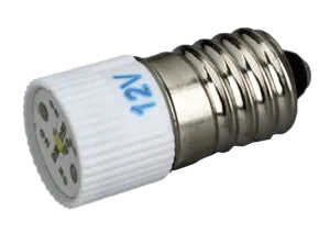 LED pære, 3 - 12 V, E10, hvid  (425100)