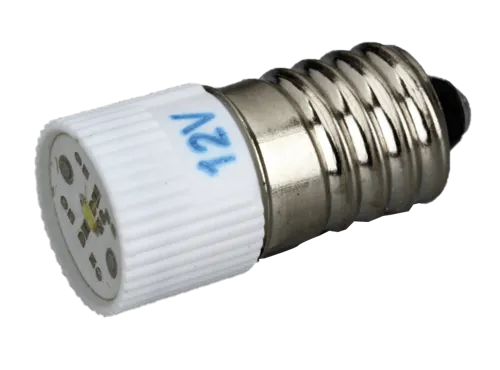 LED pære, 3 - 12 V, E10, hvid  (425100)