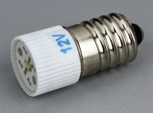 LED pære, 3 - 12 V, E10, hvid  (425100)