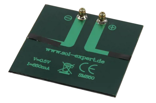 Solcelle 0,5 V/850 mA 60 x 60 mm med skrueterminaler Solcelle 0,5 V/850 mA 60 x 60 mm med skrueterminaler (488542)
